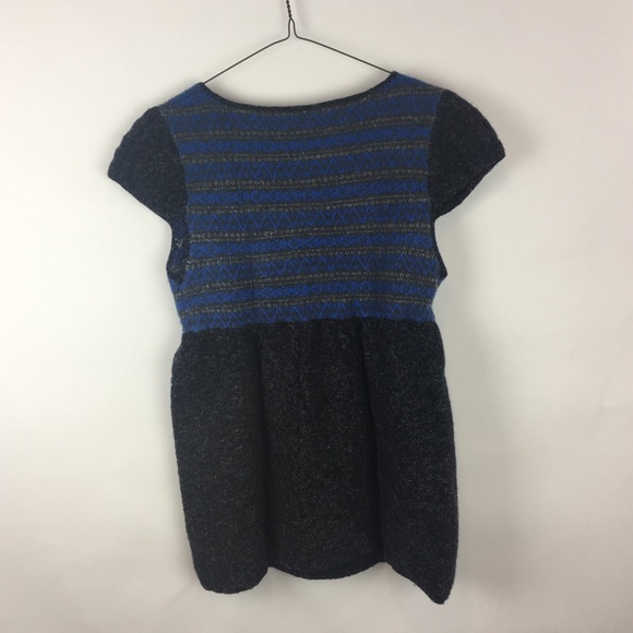 Free People Blue Black Striped Wool Top - E35 - Picture 3 of 7